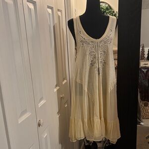Free People Cream Sleeveless Dress